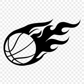 Basketball Ball On Fire Black Icon HD PNG