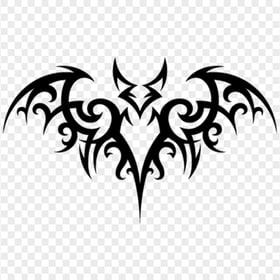 Tribal Black Bat Tattoo Design