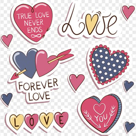 Download Valentine Love Group Of Stickers PNG
