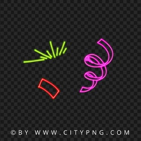 HD Colorful Neon Glowing Confetti Transparent PNG