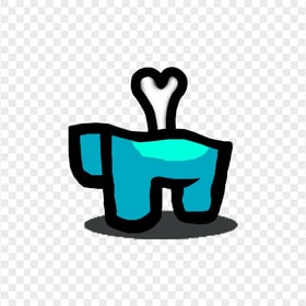 HD Crewmate Among Us Cyan Character Bone PNG