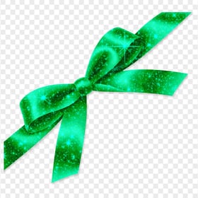 HD Corner Glitter Green Ribbon Bow Tie PNG