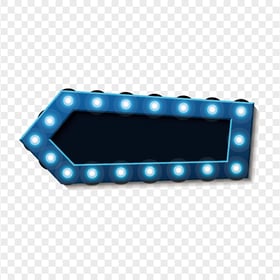 HD Blue Arrow With Glowing Light Bulbs PNG