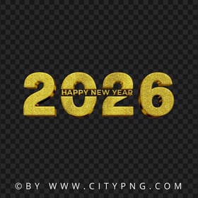 2026 Gold Happy New Year Creative Design HD PNG