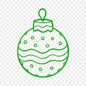 Download Green Ornament Ball Line Icon PNG