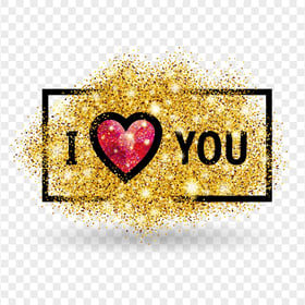 I Love You Valentine Glitter Illustration HD PNG