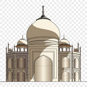 Taj Mahal Mosque Shape Vector Icon Illustration