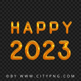 Happy 2023 Yellow Gold Balloons HD PNG