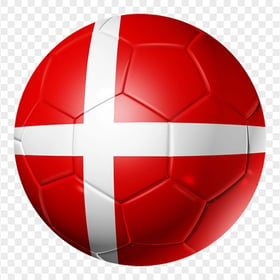 PNG Denmark Flag On Soccer Football Ball