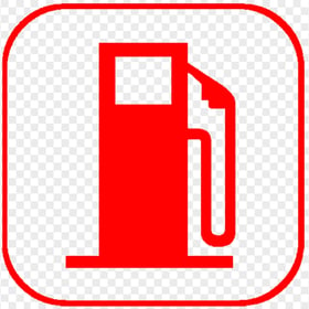 Red Petrol Pump Square Icon Image PNG