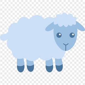 Cute Blue Sheep Clipart Icon