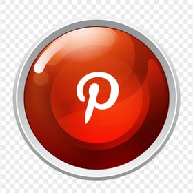 Pinterest Round Button Contains White P Symbol