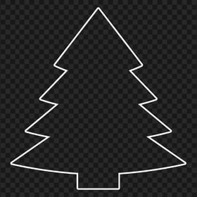 HD White Outline Christmas Tree Clipart PNG
