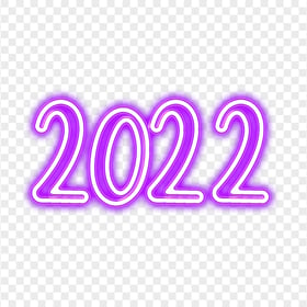 HD 2022 Purple Neon Text Logo Transparent PNG