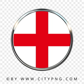 England Round Metal Framed Flag Icon HD PNG