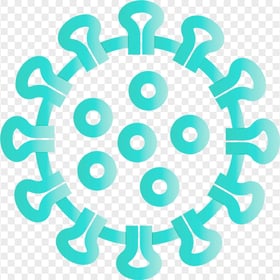 Turquoise Aqua Coronavirus Covid Icon Vector