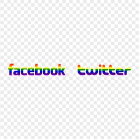 HD Facebook & Twitter Rainbow Logos Signature PNG