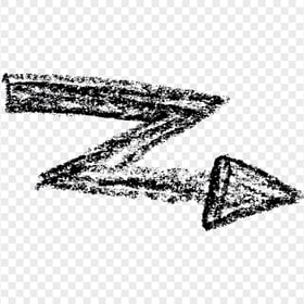 Zigzag Black Chalk Sketch Arrow Pointing Right