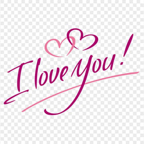 Download I Love You Word Art Valentine's Day PNG