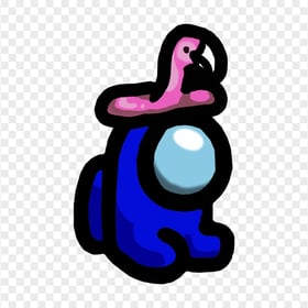 HD Blue Among Us Mini Crewmate Character Baby With Flamingo Hat PNG