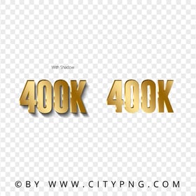 400K Number Text Gold Effect HD Transparent PNG