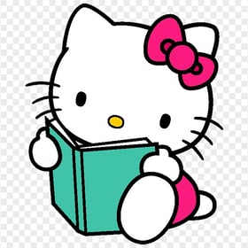 Hello Kitty Reading a Book Illustration Transparent PNG
