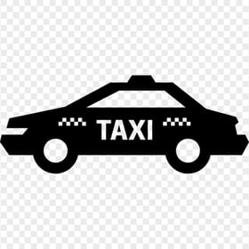 Black Taxi Cab Car Side View Icon PNG