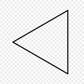 Black Outline Left Triangle PNG