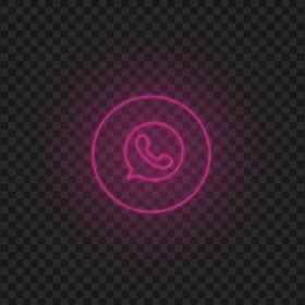 HD Whatsapp Line Art Pink Neon Logo Icon PNG