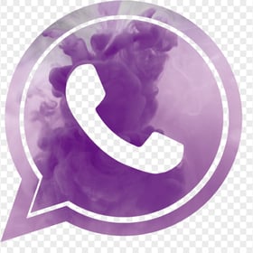 Purple Smoke Style Outline Whatsapp Wa Logo Icon PNG