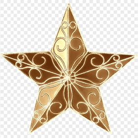 HD Decorated Gold Star Christmas Holiday New Year PNG