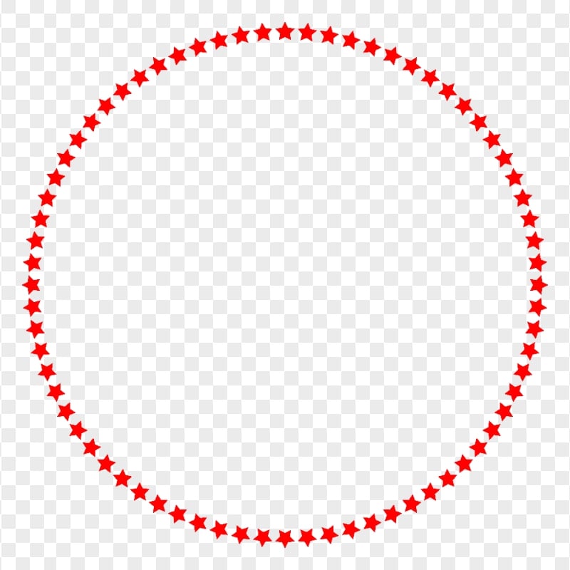 Red Stars Circle Frame PNG