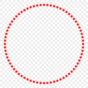 Red Stars Circle Frame PNG