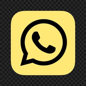 HD Light Yellow & Black Whatsapp Wa Square Logo Icon PNG