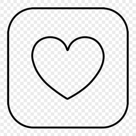 HD Square Black Outline Heart Love Icon PNG