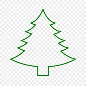 HD Simple Green Outline Christmas Tree Palm PNG