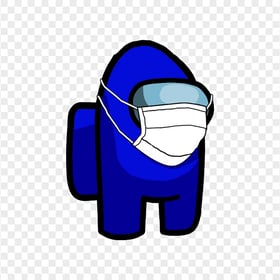 HD Blue Among Us Character Covid Surgical Mask PNG