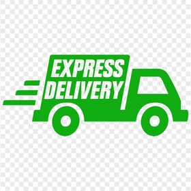 Download Express Delivery Green Truck Icon PNG