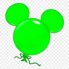 Green Balloon Mickey Mouse Head Shaped PNG Image
