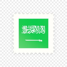Square Saudi Arabia Flag Postage Stamp Icon PNG