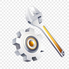 HD Wrench And Gear Cartoon Illustration Tools PNG