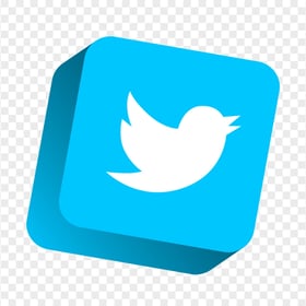HD 3D Twitter Square Button Icon PNG