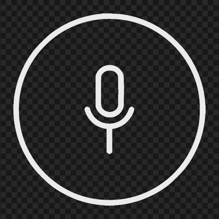 Round Voice Recorder Mic Line Gray Icon Transparent Background