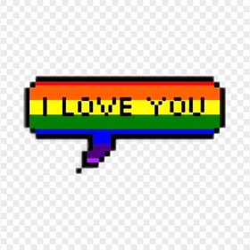 HD Rainbow I Love You Yellow Bubble Text Message PNG