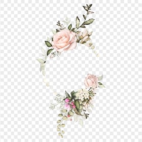 Watercolor Wedding Wreath Frame Floral Design