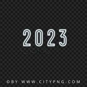 2023 White Neon Glowing Sign HD PNG