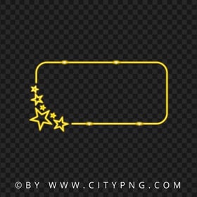 Flare Stars Yellow Neon Frame PNG Image