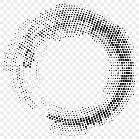 HD Black Spotted Halftone Circle Abstract PNG