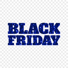 HD Black Friday Text Logo Blue Glitter PNG