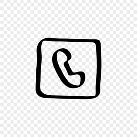 HD Black Hand Draw Square Phone Icon Transparent PNG